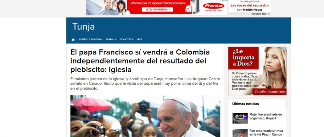 Kolumbien: Wird Papst Franziskus nach der Ablehnung des Friedensabkommens, das Land besuchen?