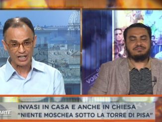 Cristiano Magdi Allam konfrontiert Imam Sharif Lorenzini mit der von ihm im Dom von Bari rezitierten "Skandalsure"