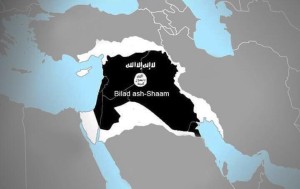 Das Einsatzgebiet des Al-Qaida Kampfverbandes ISIS und Kerngebiet des angestrebten islamischen Kalifats
