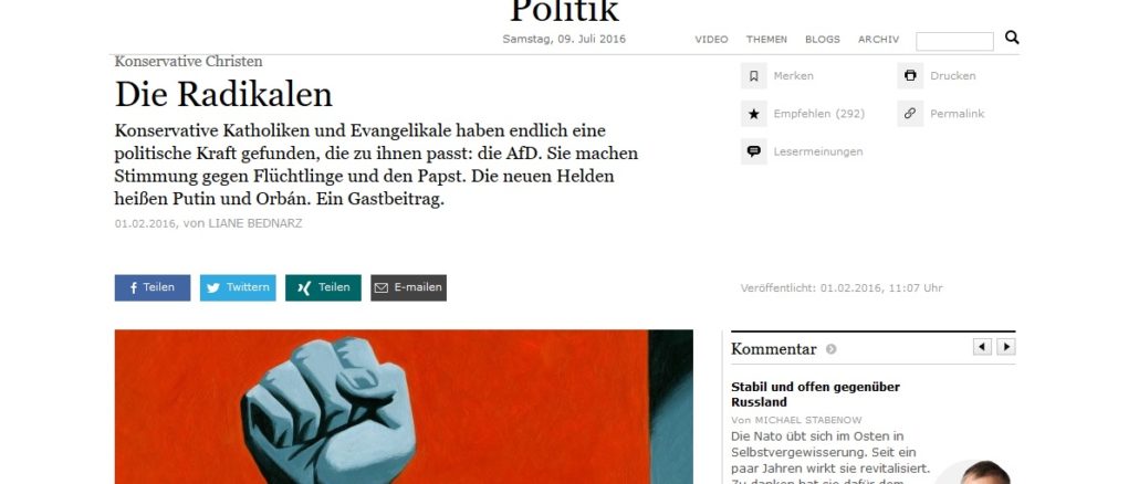 Frankfurter Allgemeine und die Etikettierung von Christen als ""Rechte"