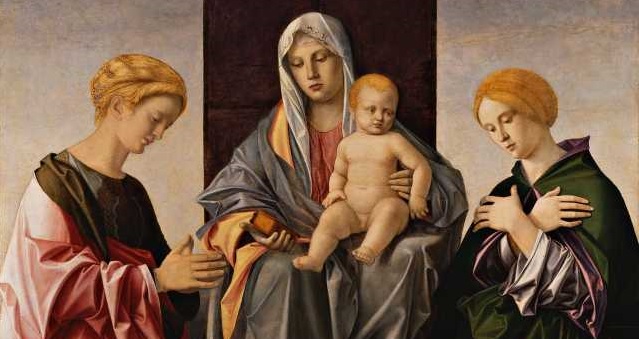 Madonna mit Jesuskind zwischen den Heiligen Maria Magdalena und Ursula von Giovanni Bellini, 1490