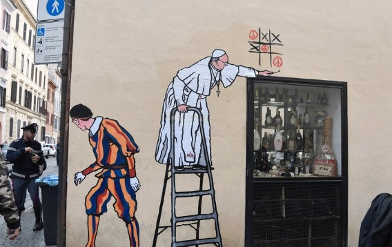 Maupals neuer Mural zu Papst Franziskus