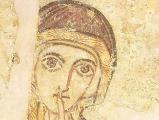Mutter Anna, Fresko aus dem 9. Jahrhundert aus der Bischofskirche von Farsa (Nubien)