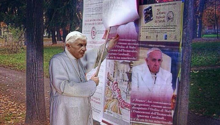 DIGOS legt Beweisfoto gegen Urheber der Protestplakataktion gegen Papst Franziskus vor.