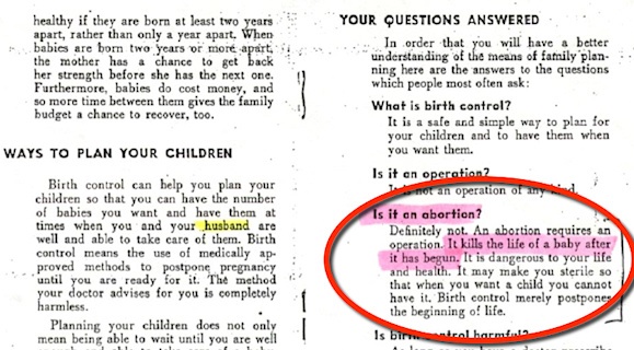 Plannes-Parenthood-Broschüre aus dem Jahr 1952 über Abtreibung: "Sie tötet das Leben eines Kindes"