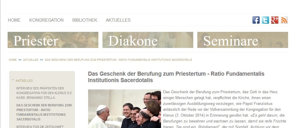 Ratio fundamentalis: neue Grundordnung für die Priesterausbildung