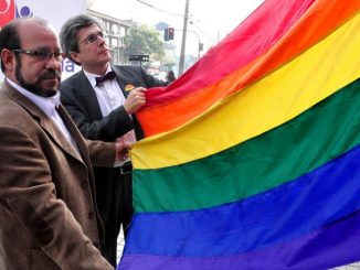 Chiles Homo-Führer Rolando JImenez bei einer Homo-Aktion der EU. Das Bild wurde auf der Internetseite der EU für "External Action" veröffentlicht