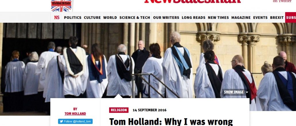 Tom Hollands Sinneswandel in Sachen Christentum und seine Abrechnung mit der Aufklärung.