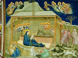 Darstellung der Geburt Jesu von Giotto (Unterkirche der Basilika des heiligen Franz von Assisi) ziert Weihnachtsgrußkarte 2016 von Papst Franziskus