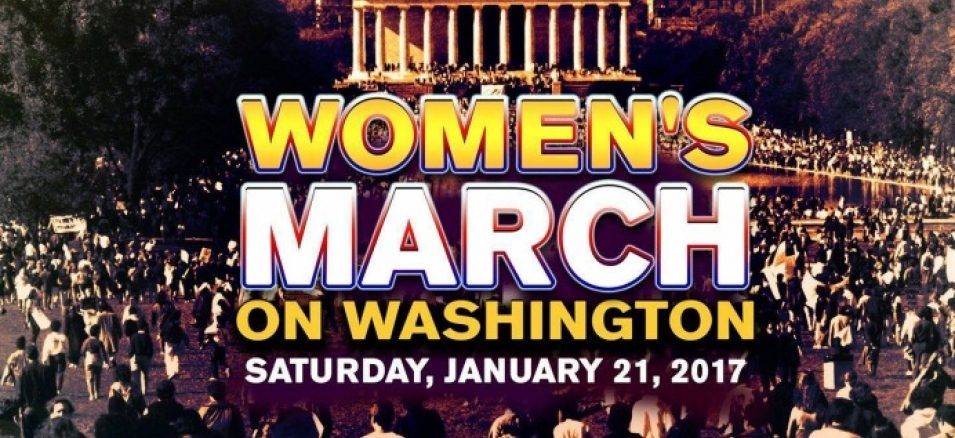 Werbung für den feministischen Protestmarsch "Women'March on Washington", zu dem unter anderem der Abtreibungskonzern Planned Parenthood am Tag nach der Angelobung von Donald Trump zum 45. Präsidenten der USA aufruft.