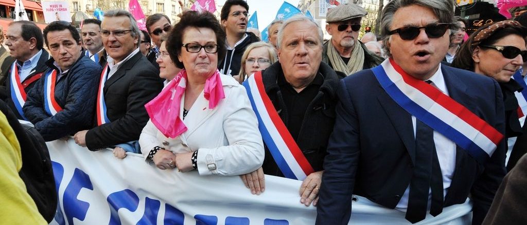 Die Parlamentsabgeordnete Christine Boutin bei einer "Manif pour tous" gegen die "Homo-Ehe"