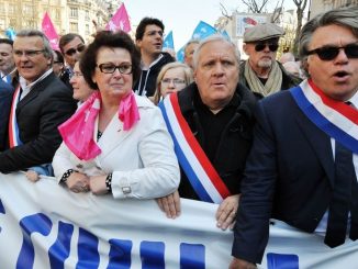 Die Parlamentsabgeordnete Christine Boutin bei einer "Manif pour tous" gegen die "Homo-Ehe"